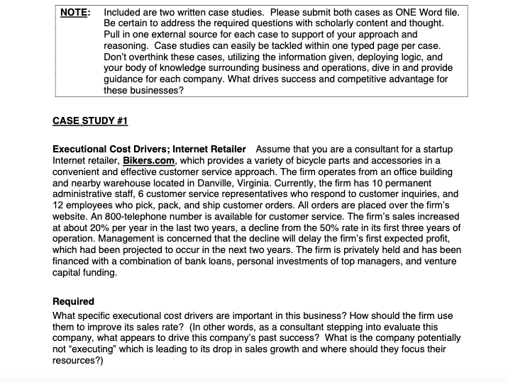 NOTE: Included are two written case studies.