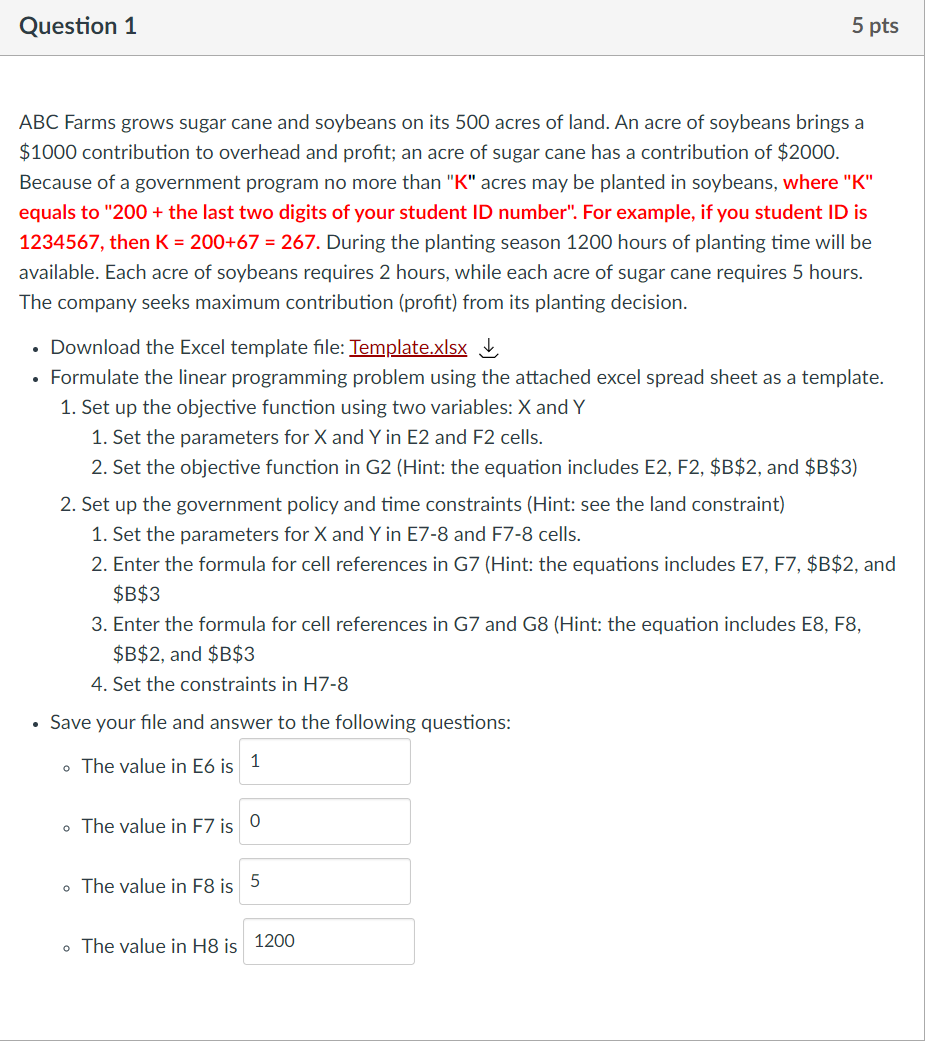 Please help. Use solver Question 1 5 pts ABC