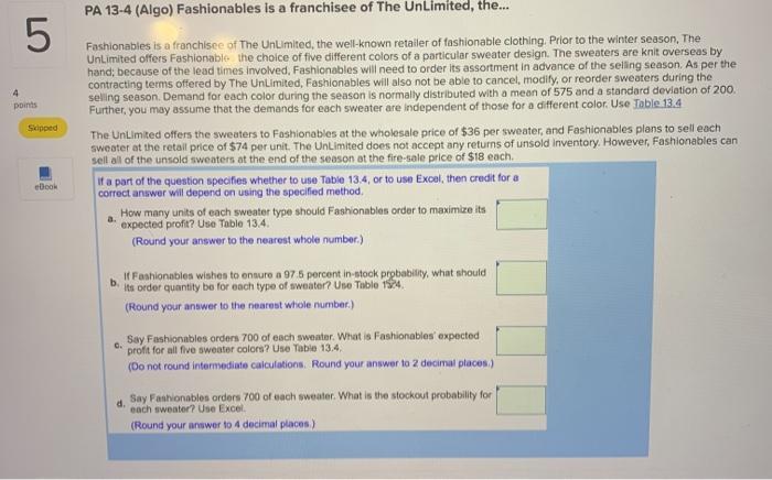 PA 13-4 (Algo) Fashionables is a franchisee of