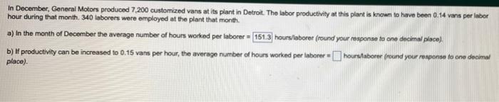 part b pls!! In December General Motors produced