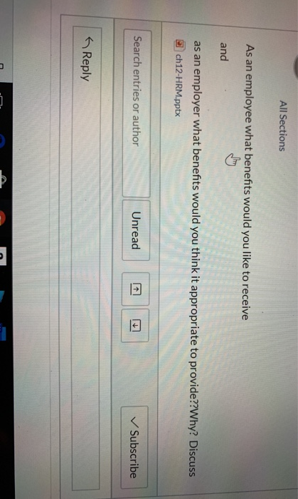 All Sections As an employee what benefits would