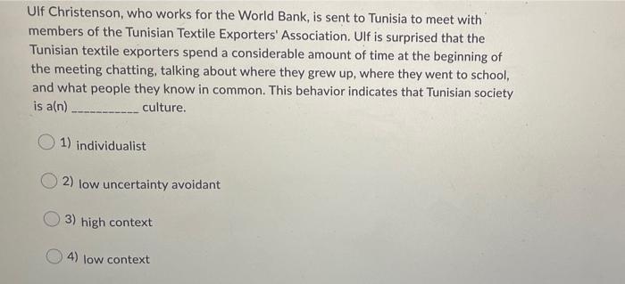 Ulf Christenson, who works for the World Bank, is