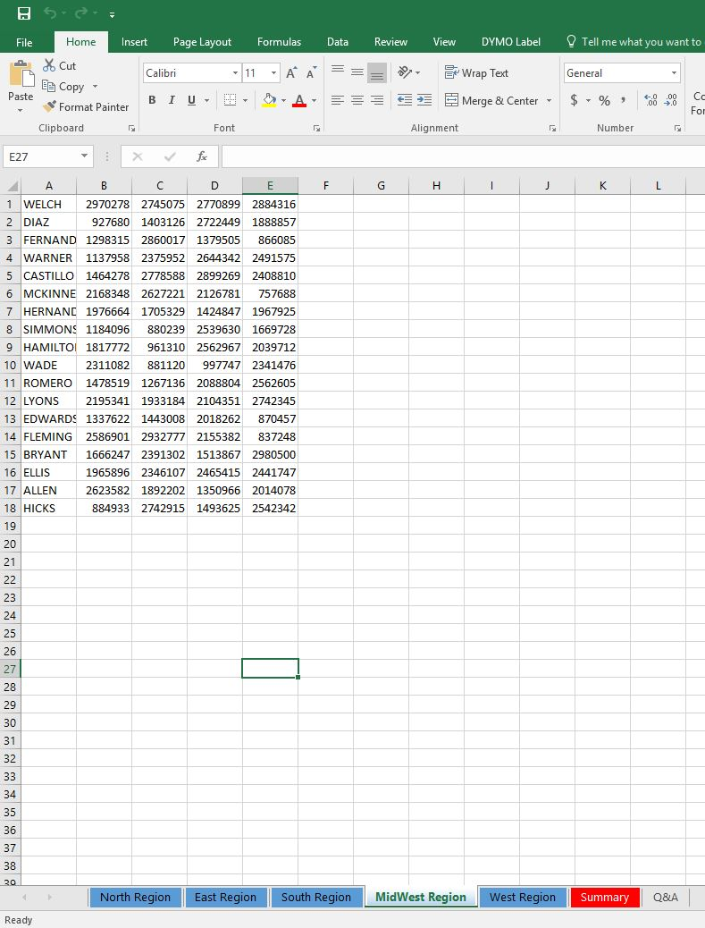 Open e09m1Sales and save it as