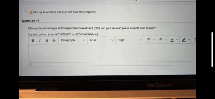 Moving to another question will save this