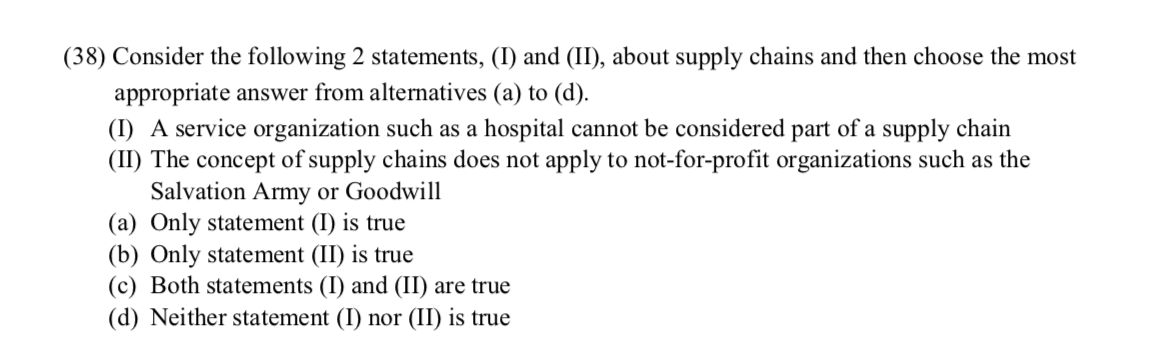 Do not need to show work. (38) Consider the