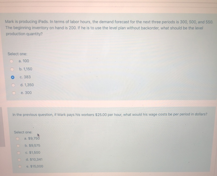 please answer second question Mark is producing