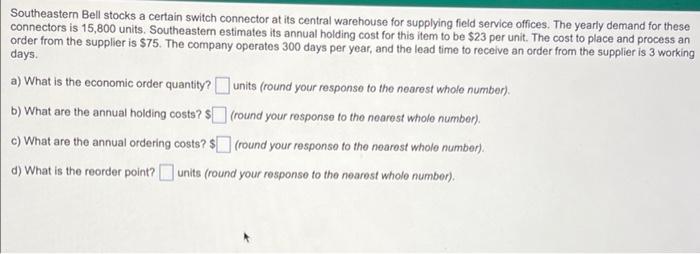 Southeastern Bell stocks a certain switch