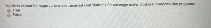 Workers cannot be required to make financial