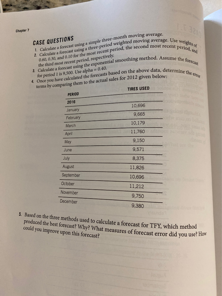 Chapter 7 ng average. Use weights econd most