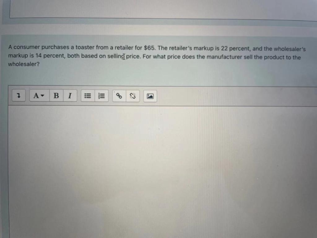 A consumer purchases a toaster from a retailer