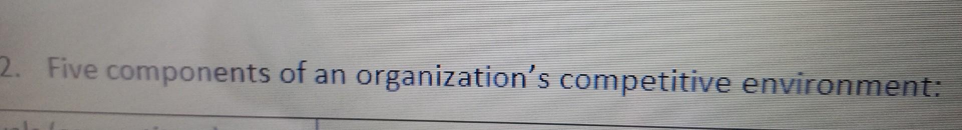 five components of an organization's competitive