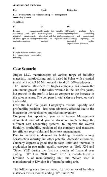 Assessment Criteria Pass Merit Distinction LOI