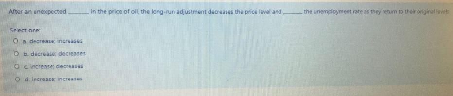 After an unexpected in the price of oil, the