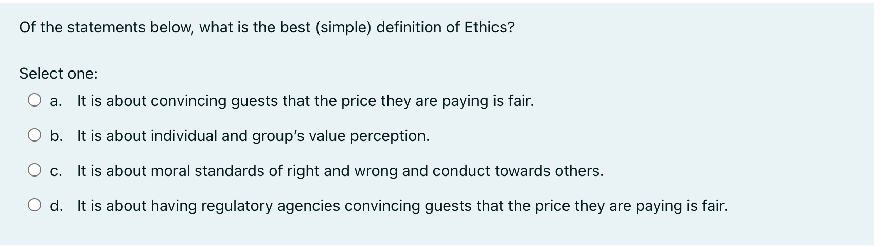 Of the statements below, what is the best