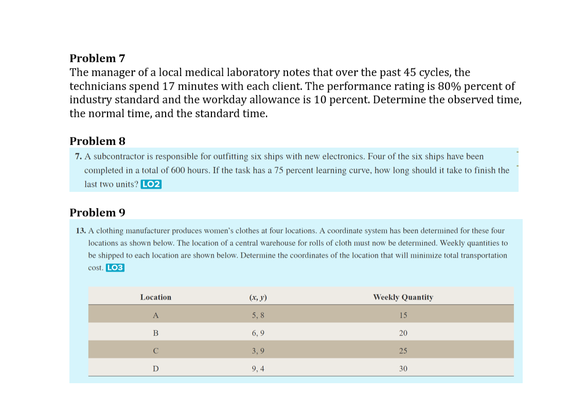 Problem 7 The manager of a local medical