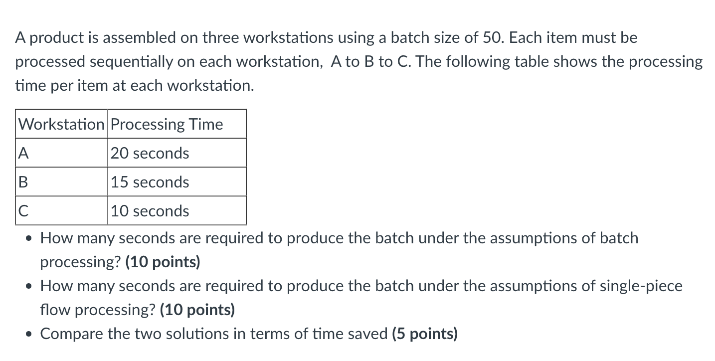 URGENT A product is assembled on three