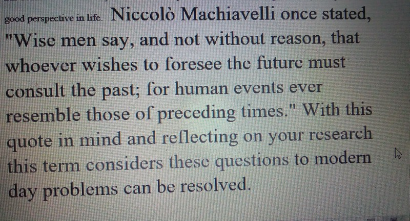 just explain the term how the past can affect the