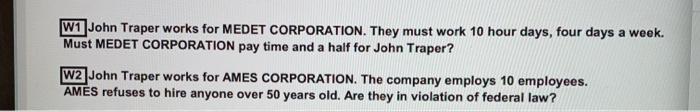 W1 John Traper works for MEDET CORPORATION. They