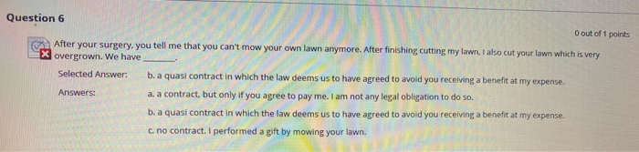 Question 6 O out of 1 points After your surgery.