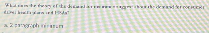 What does the theory of the demand for insurance
