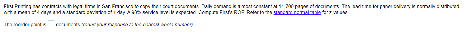 with a mean of 4 days and a standard deviation of