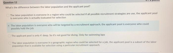 Question 12 What's the difference between the