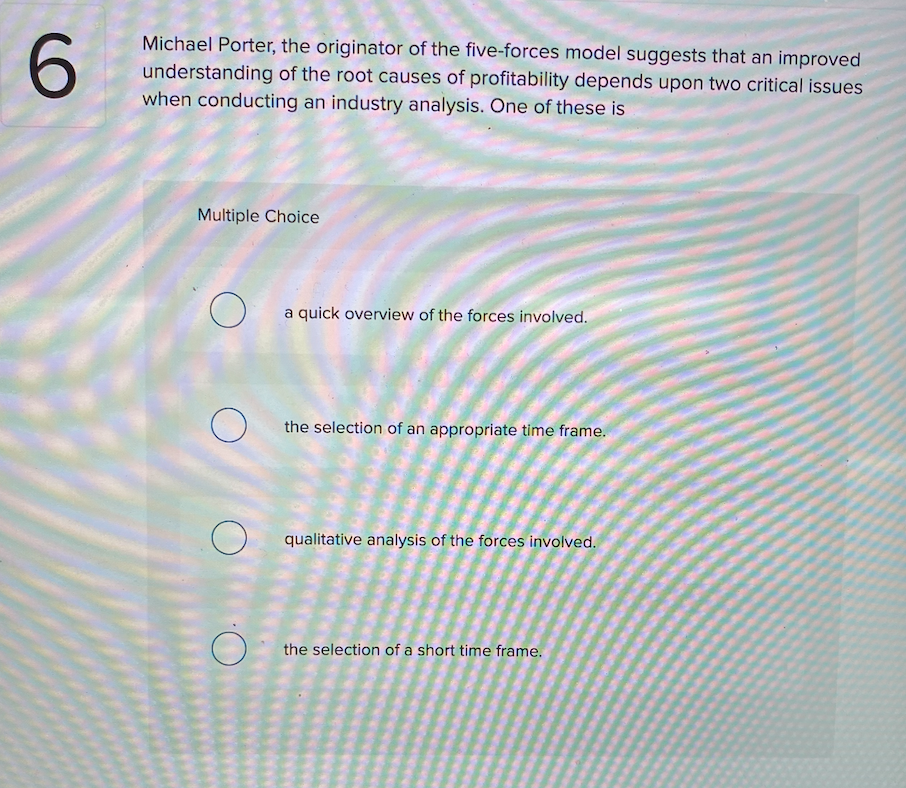 6 Michael Porter, the originator of the