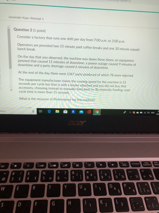 who Jaswinder Kaur: Attempt 1 Question 3 (1