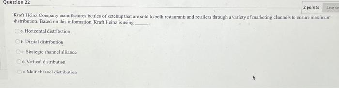 Question 20 2 points Save Ar When Pillsbury