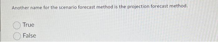 Another name for the scenario forecast method is