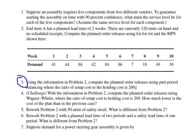 Using the information in Problem 2, compute the