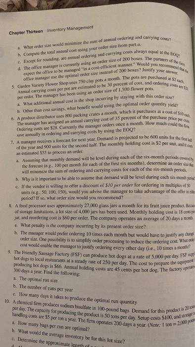 Hw #5 Answer the following problems * Show ALL