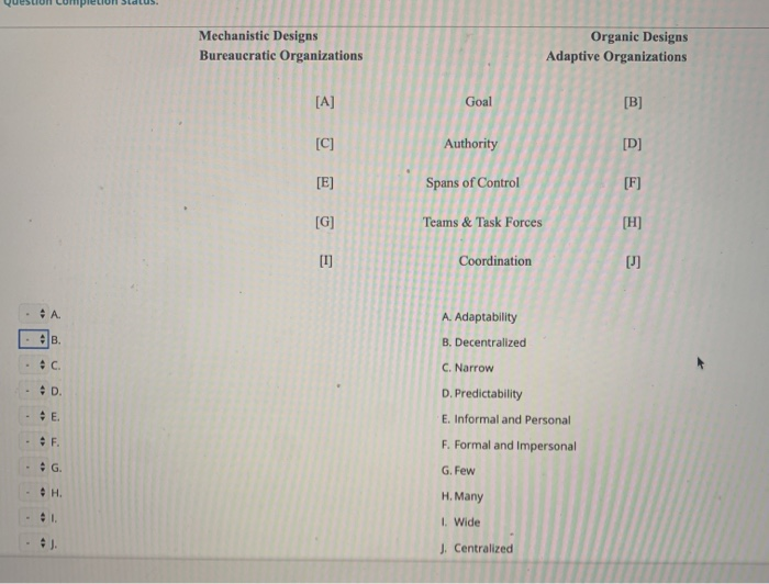 match each attribute below to its best place to