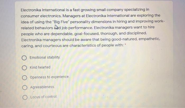 Maria is interviewing new candidates for the new