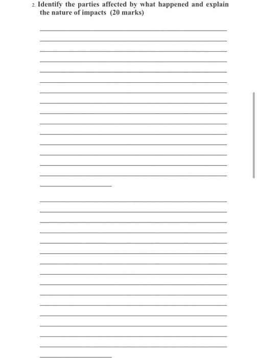 2. Identify the parties affected by what happened