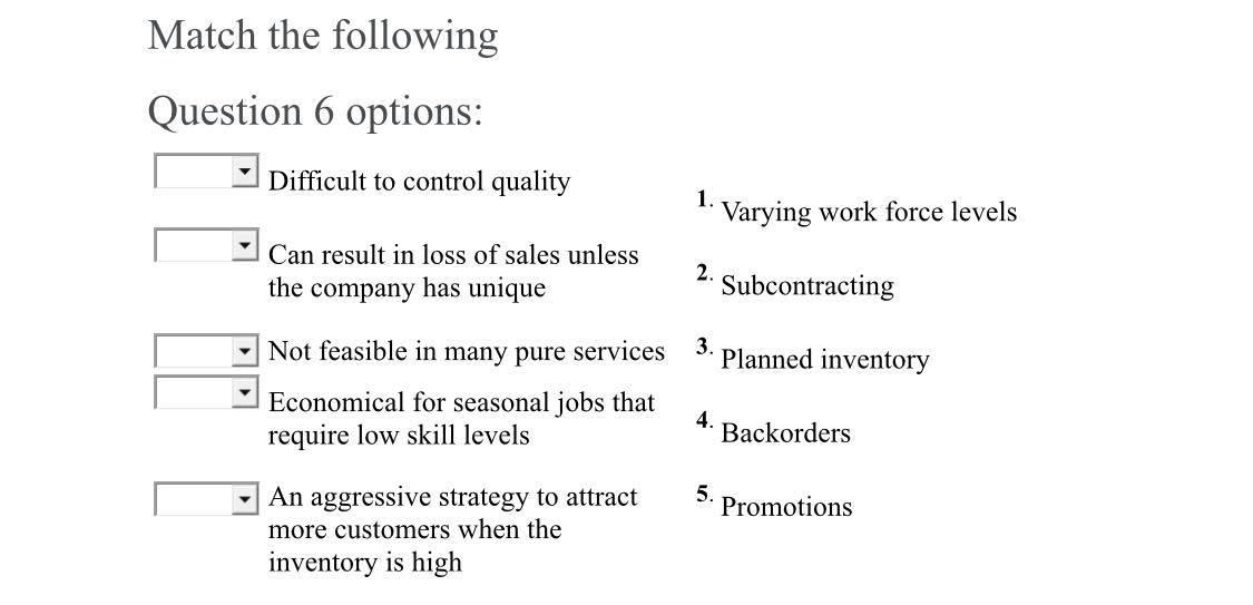 Match the following Question 6 options: Difficult