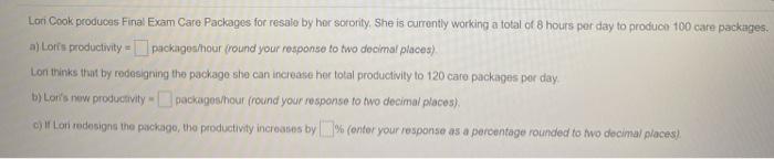 Lori Cook produces Final Exam Care Packages for