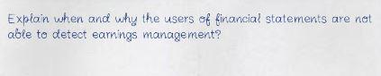 Explain when and why the users of financial