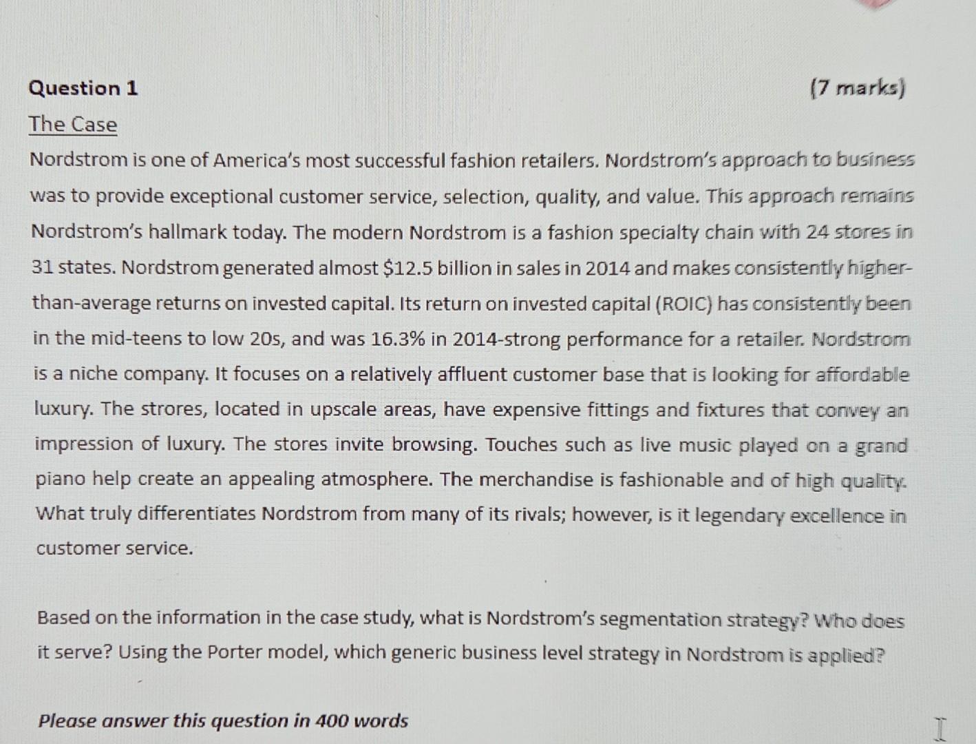The Case Nordstrom is one of America's most