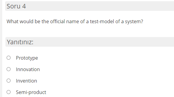 Soru 4 What would be the official name of a