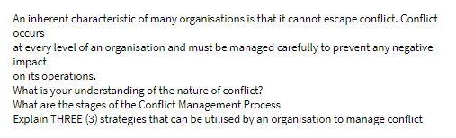 occurs An inherent characteristic of many