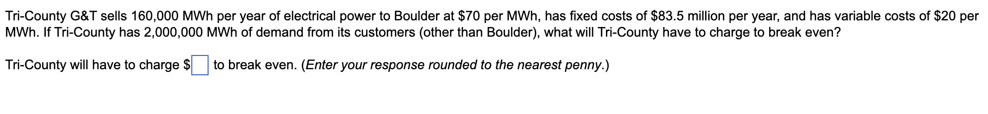 Tri-County G&T sells 160,000 MWh per year of