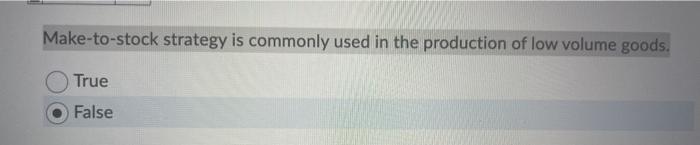 Please I need a response ASAP! Make-to-stock