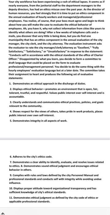 its a case about business ethics Your city