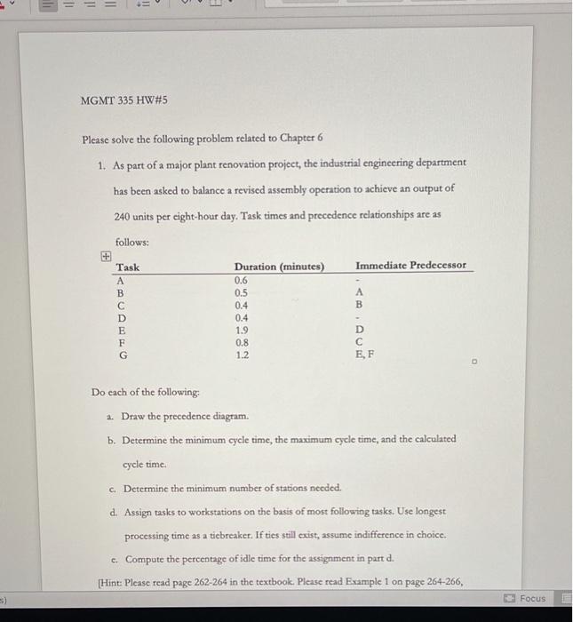 that is all i was given = = 1 = MGMT 335 HW#5