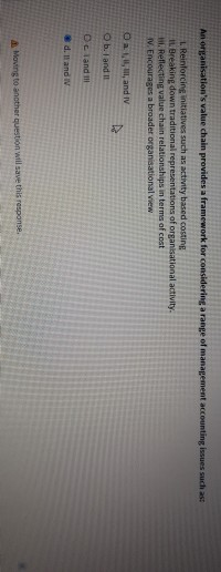 An organisation's value chain provides a