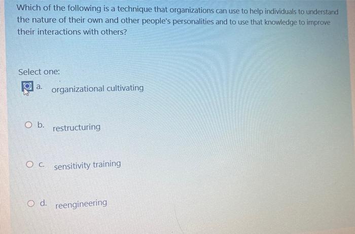 Which of the following is a technique that