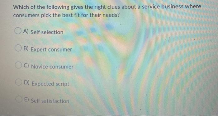 Which of the following gives the right clues