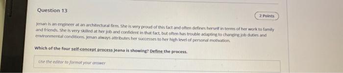 Question 13 2 Points jenan is an engineer at an