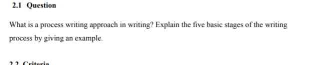 2.1 Question What is a process writing approach